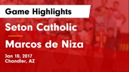 Seton Catholic  vs Marcos de Niza  Game Highlights - Jan 10, 2017