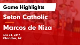 Seton Catholic  vs Marcos de Niza  Game Highlights - Jan 24, 2017