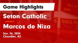 Seton Catholic  vs Marcos de Niza  Game Highlights - Jan. 26, 2024