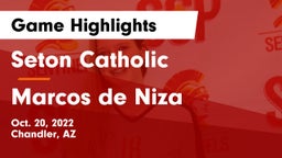 Seton Catholic  vs Marcos de Niza Game Highlights - Oct. 20, 2022