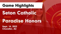 Seton Catholic  vs Paradise Honors  Game Highlights - Sept. 14, 2023