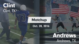 Matchup: Clint  vs. Andrews  2016