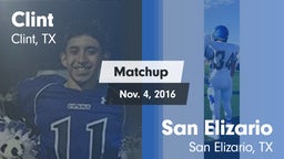 Matchup: Clint  vs. San Elizario  2016