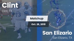 Matchup: Clint  vs. San Elizario  2018