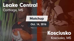 Matchup: Leake Central High vs. Kosciusko  2016