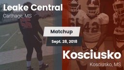 Matchup: Leake Central High vs. Kosciusko  2018