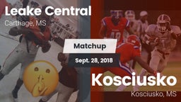 Matchup: Leake Central High vs. Kosciusko  2018