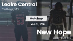 Matchup: Leake Central High vs. New Hope  2018