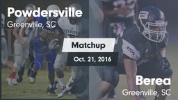 Matchup: Powdersville High vs. Berea  2016