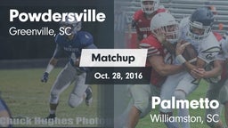 Matchup: Powdersville High vs. Palmetto  2016