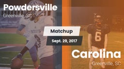 Matchup: Powdersville High vs. Carolina  2017
