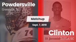 Matchup: Powdersville High vs. Clinton  2018