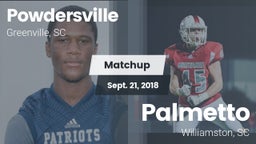 Matchup: Powdersville High vs. Palmetto  2018