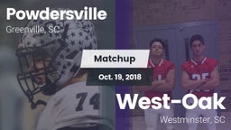 Matchup: Powdersville High vs. West-Oak  2018