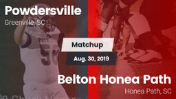 Matchup: Powdersville High vs. Belton Honea Path  2019