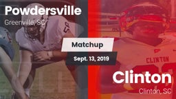 Matchup: Powdersville High vs. Clinton  2019