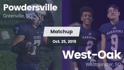 Matchup: Powdersville High vs. West-Oak  2019
