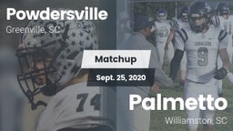 Matchup: Powdersville High vs. Palmetto  2020