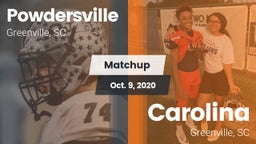 Matchup: Powdersville High vs. Carolina  2020