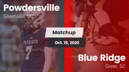 Matchup: Powdersville High vs. Blue Ridge  2020