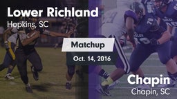 Matchup: Lower Richland High vs. Chapin  2016