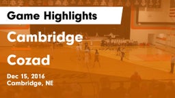 Cambridge  vs Cozad  Game Highlights - Dec 15, 2016