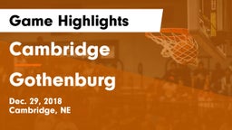 Cambridge  vs Gothenburg  Game Highlights - Dec. 29, 2018