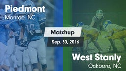 Matchup: Piedmont  vs. West Stanly  2016