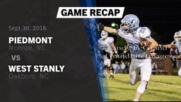 Recap: Piedmont  vs. West Stanly  2016