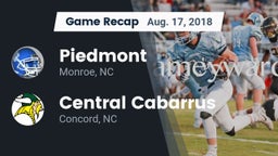 Recap: Piedmont  vs. Central Cabarrus  2018