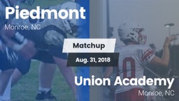 Matchup: Piedmont  vs. Union Academy  2018