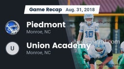 Recap: Piedmont  vs. Union Academy  2018