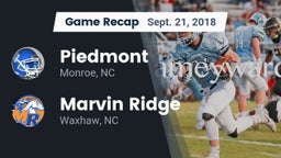 Recap: Piedmont  vs. Marvin Ridge  2018