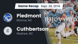 Recap: Piedmont  vs. Cuthbertson  2018