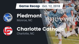 Recap: Piedmont  vs. Charlotte Catholic  2018