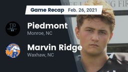 Recap: Piedmont  vs. Marvin Ridge  2021