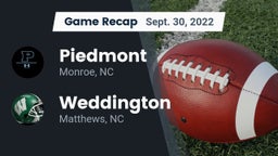 Recap: Piedmont  vs. Weddington  2022