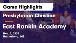 Presbyterian Christian  vs East Rankin Academy  Game Highlights - Nov. 3, 2020