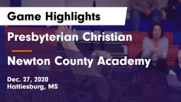Presbyterian Christian  vs Newton County Academy  Game Highlights - Dec. 27, 2020