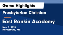 Presbyterian Christian  vs East Rankin Academy  Game Highlights - Nov. 3, 2020