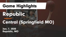 Republic  vs Central  (Springfield MO) Game Highlights - Jan. 7, 2020