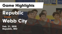 Republic  vs Webb City  Game Highlights - Feb. 21, 2020
