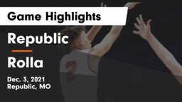 Republic  vs Rolla  Game Highlights - Dec. 3, 2021