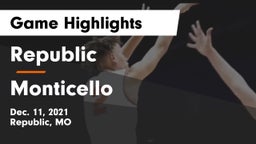 Republic  vs Monticello  Game Highlights - Dec. 11, 2021