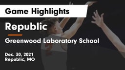 Republic  vs Greenwood Laboratory School  Game Highlights - Dec. 30, 2021