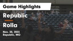 Republic  vs Rolla  Game Highlights - Nov. 30, 2023