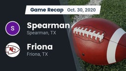 Recap: Spearman  vs. Friona  2020