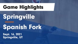 Springville  vs Spanish Fork  Game Highlights - Sept. 16, 2021