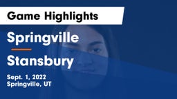 Springville  vs Stansbury  Game Highlights - Sept. 1, 2022