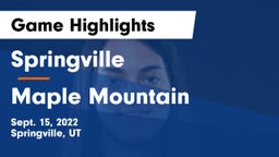 Springville  vs Maple Mountain  Game Highlights - Sept. 15, 2022